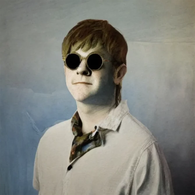 Elton John in the style of Andrew Wyeth     2